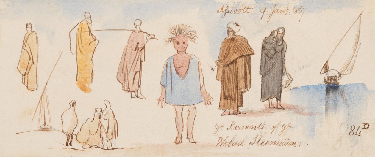 Foreldrene til Welud Sleimann; Assioott [Asyut]; 9. januar 1867 (84D) av Edward Lear