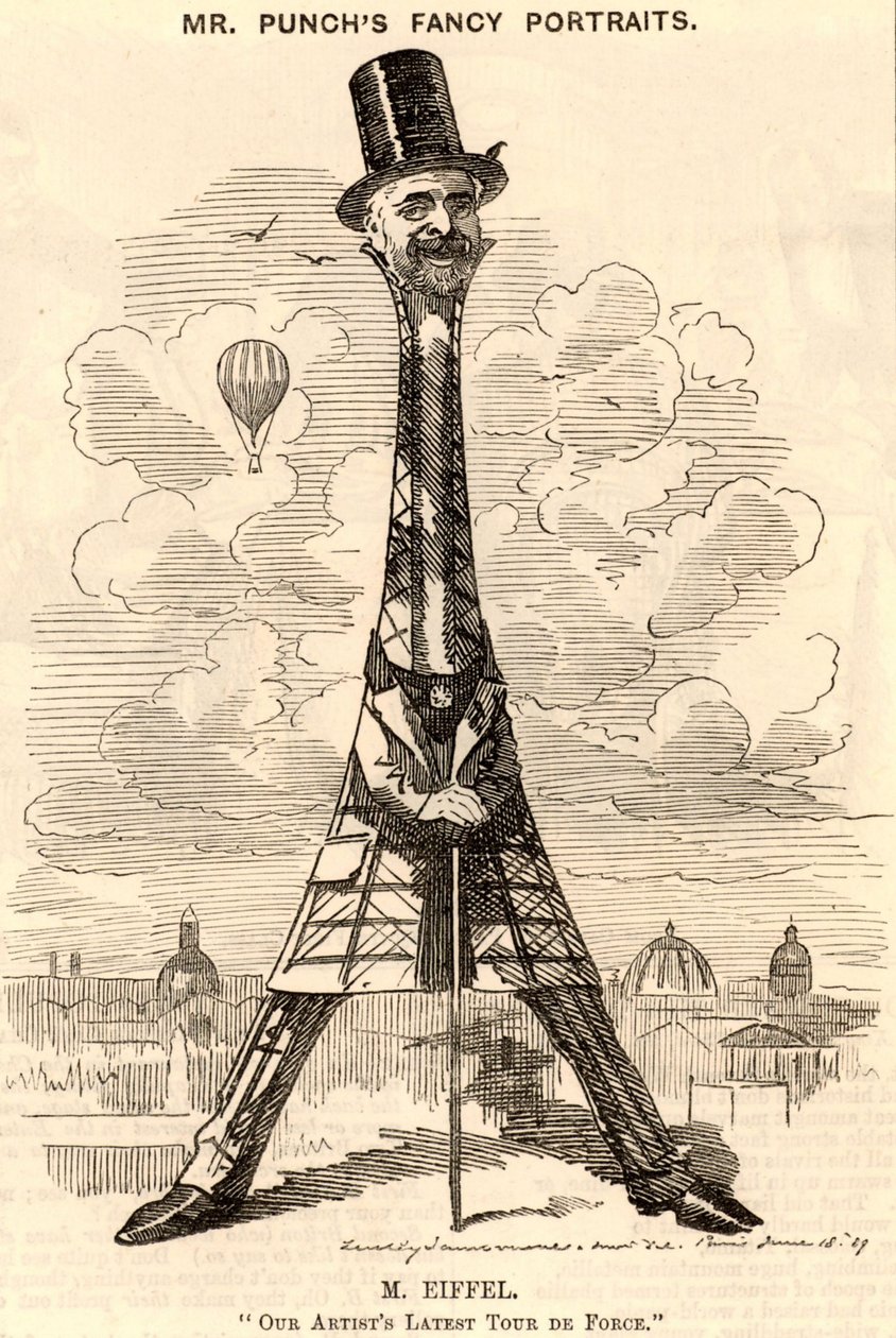 Karikatur av Gustave Eiffel av Edward Linley Sambourne