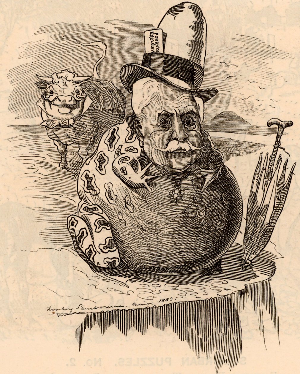 Tegneserie av Ferdinand de Lesseps av Edward Linley Sambourne