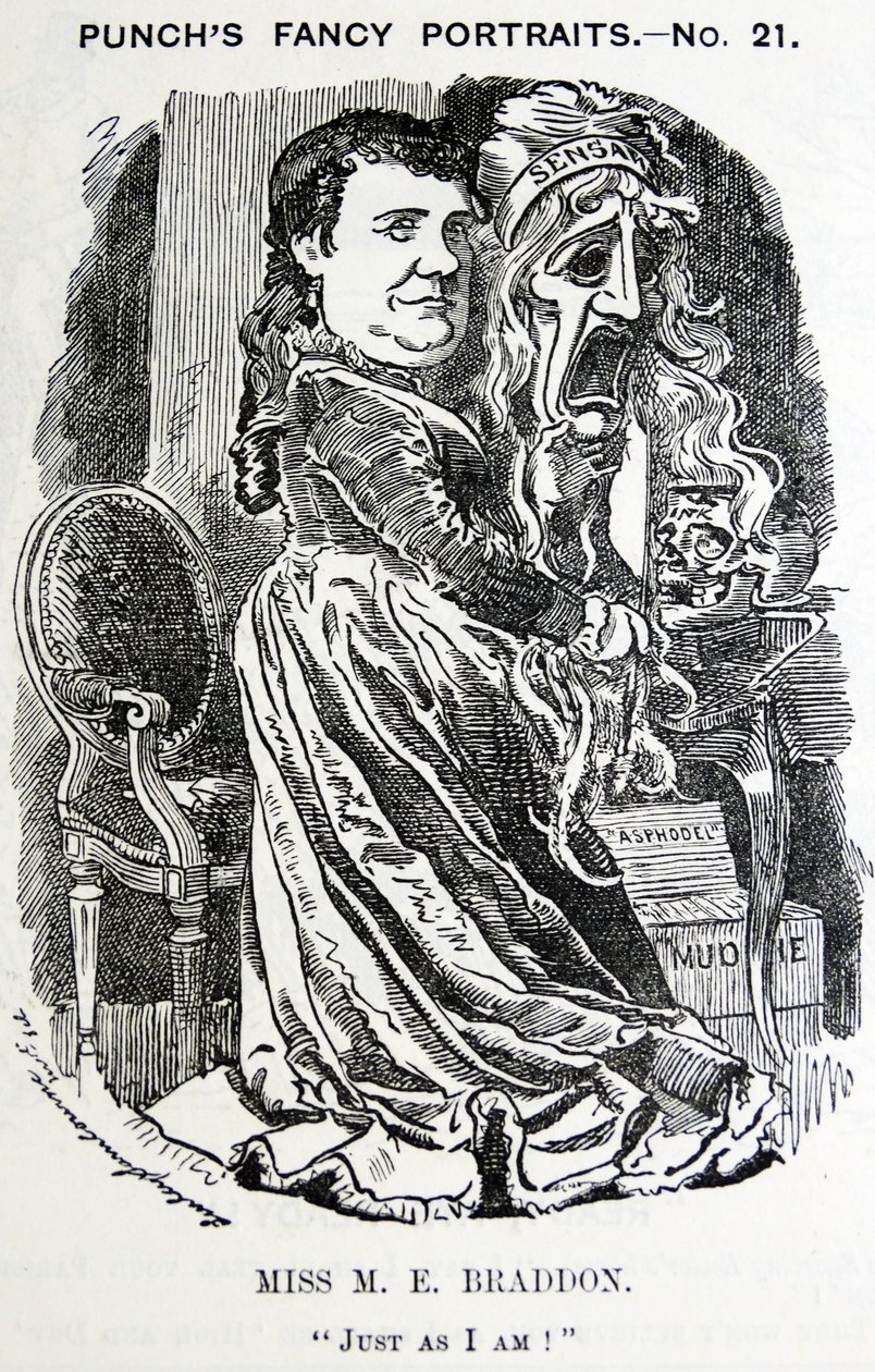 Illustrert portrett av Mary Elizabeth Braddon (Maxwell) av Edward Linley Sambourne
