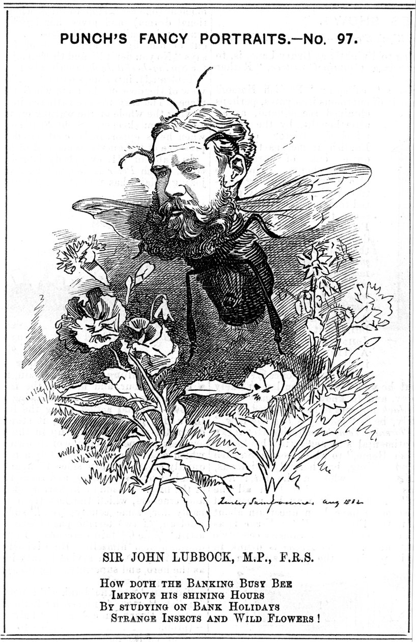 John Lubbock, første baron Avebury, engelsk bankmann, arkeolog, naturforsker og politiker, 1882 av Edward Linley Sambourne