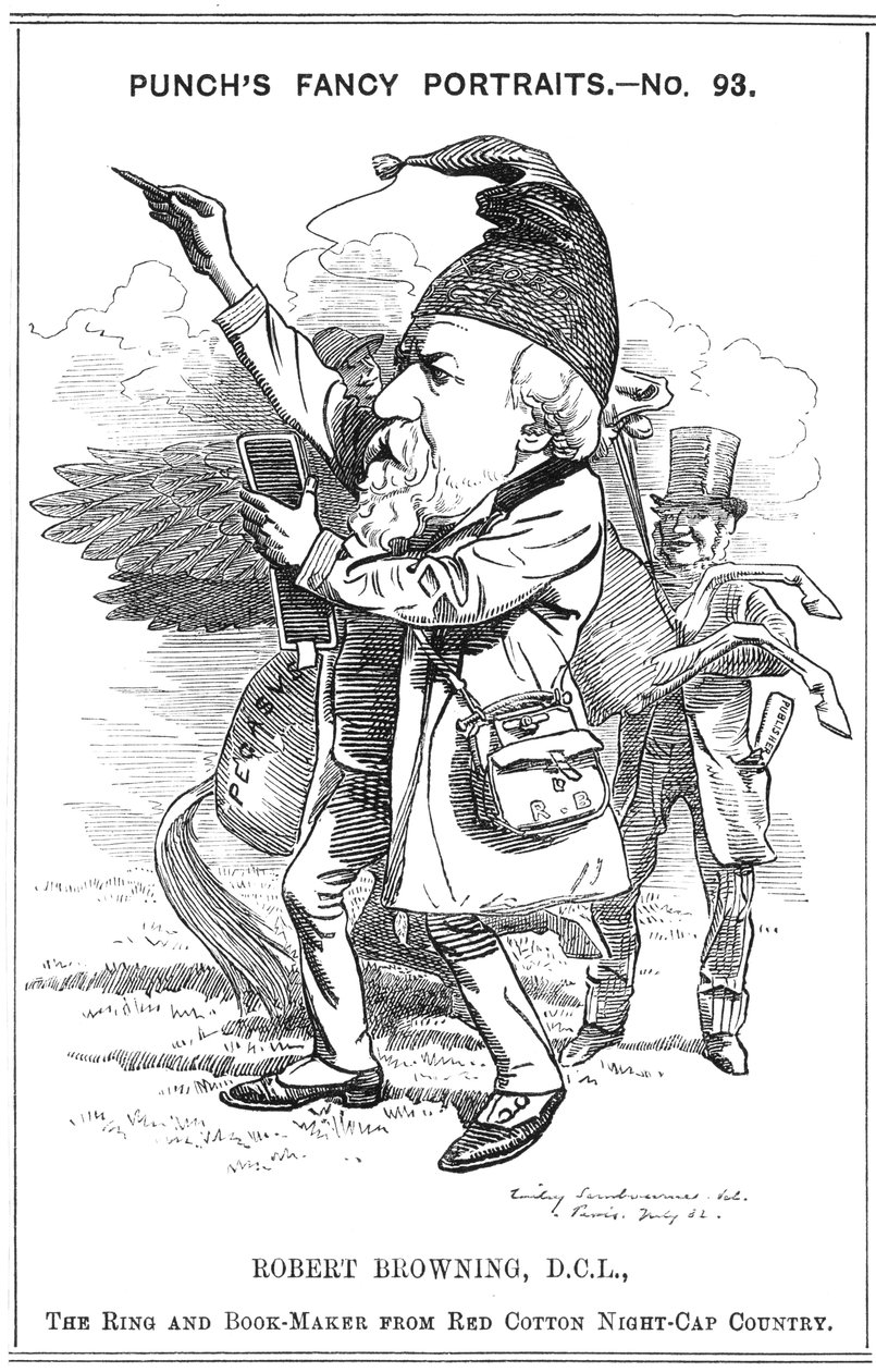 Robert Browning , engelsk poet og dramatiker, 1882 av Edward Linley Sambourne