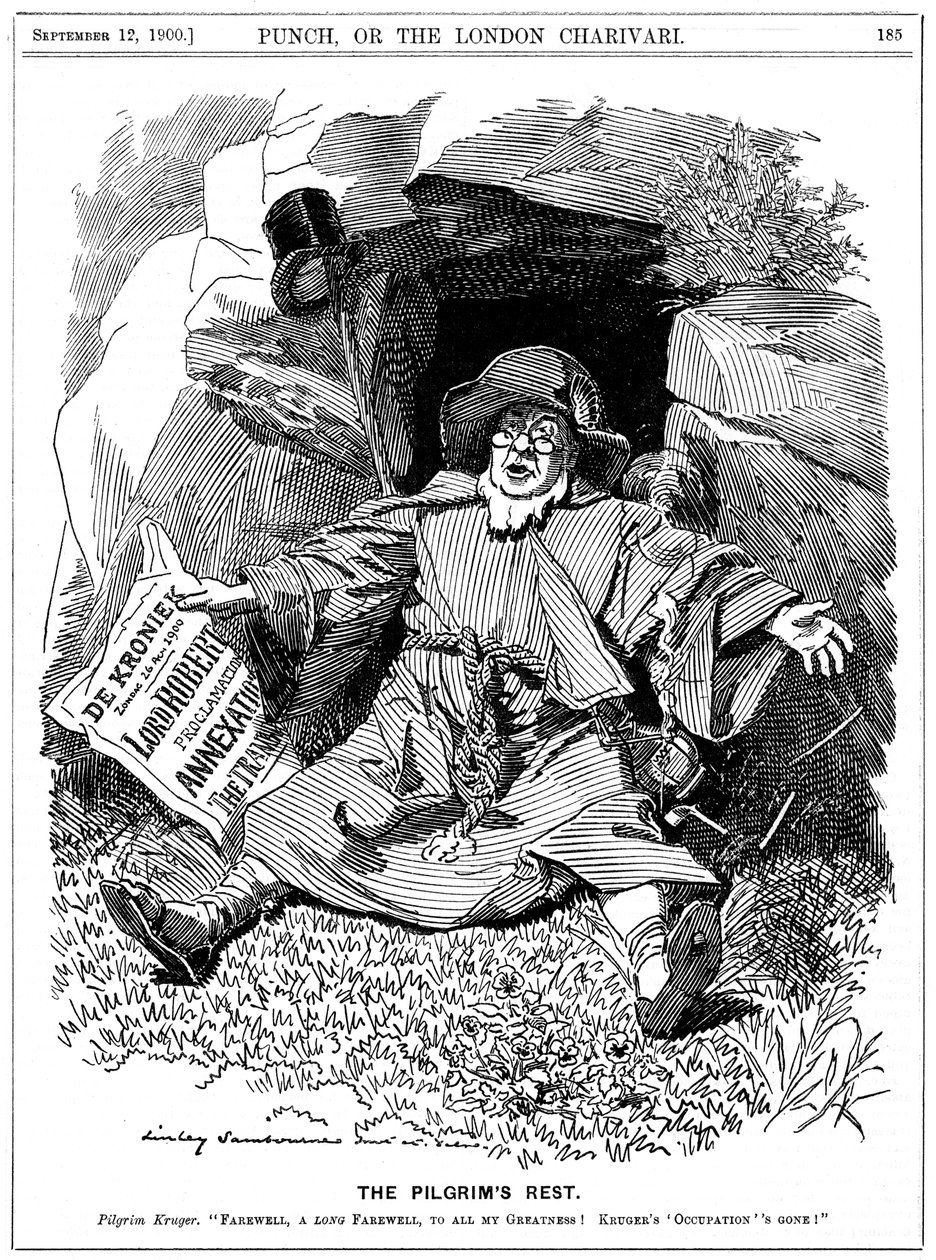 The Pilgrims Rest, karikatur av Paul Kruger, sørafrikansk politiker, 1900 av Edward Linley Sambourne