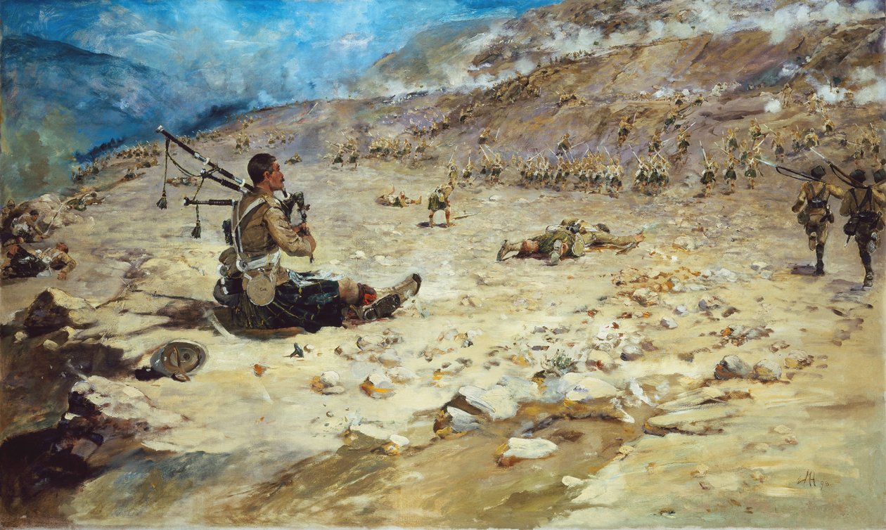 Piper George Findlater (1872-1942) fra Gordon Highlanders som tjente Victoria Cross ved Dargai i 1897, 1898 av Edward Matthew Hale