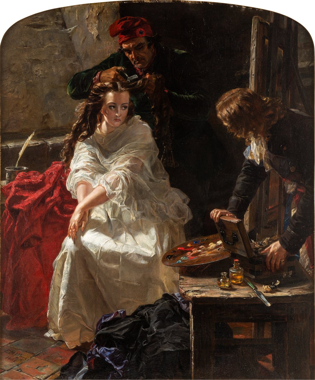 Charlotte Corday i fengselet til Conciergerie, 1862. av Edward Matthew Ward