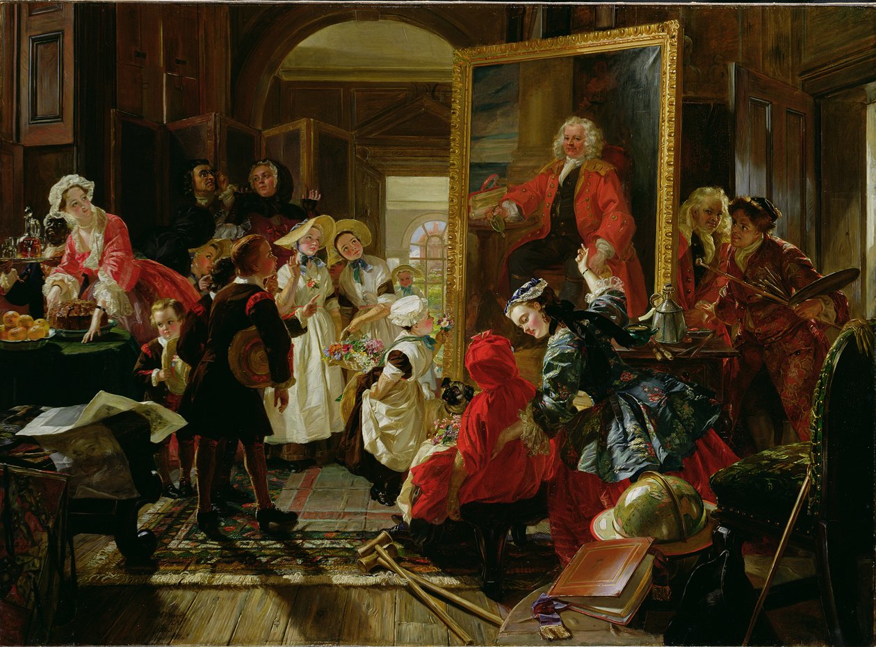 Hogarths studio i 1739 (olje på lerret) av Edward Matthew Ward