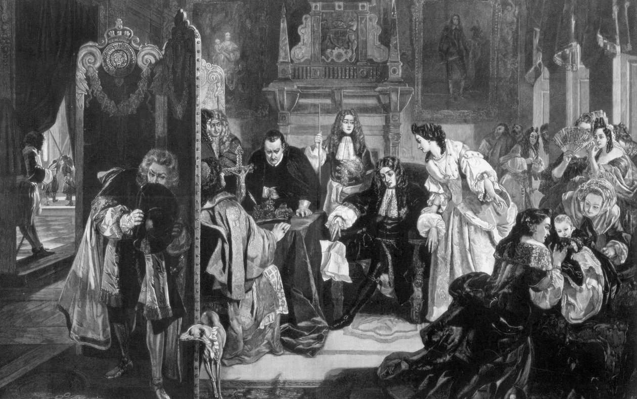 King James II 1633-1701 mottok nyheter om landingen av prinsen av Oransje, 1890. av Edward Matthew Ward