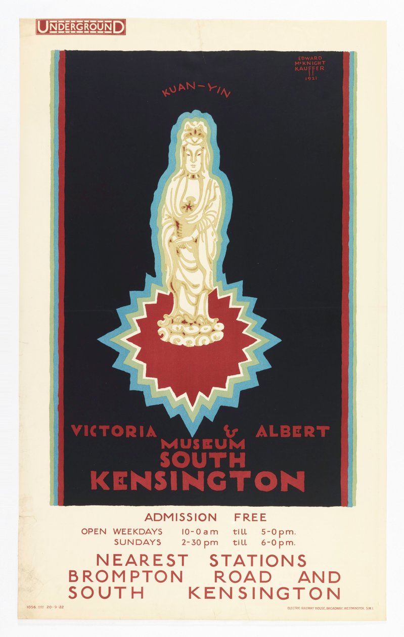 Plakat, Victoria and Albert Museum, for London Underground, 1921 av Edward McKnight Kauffer