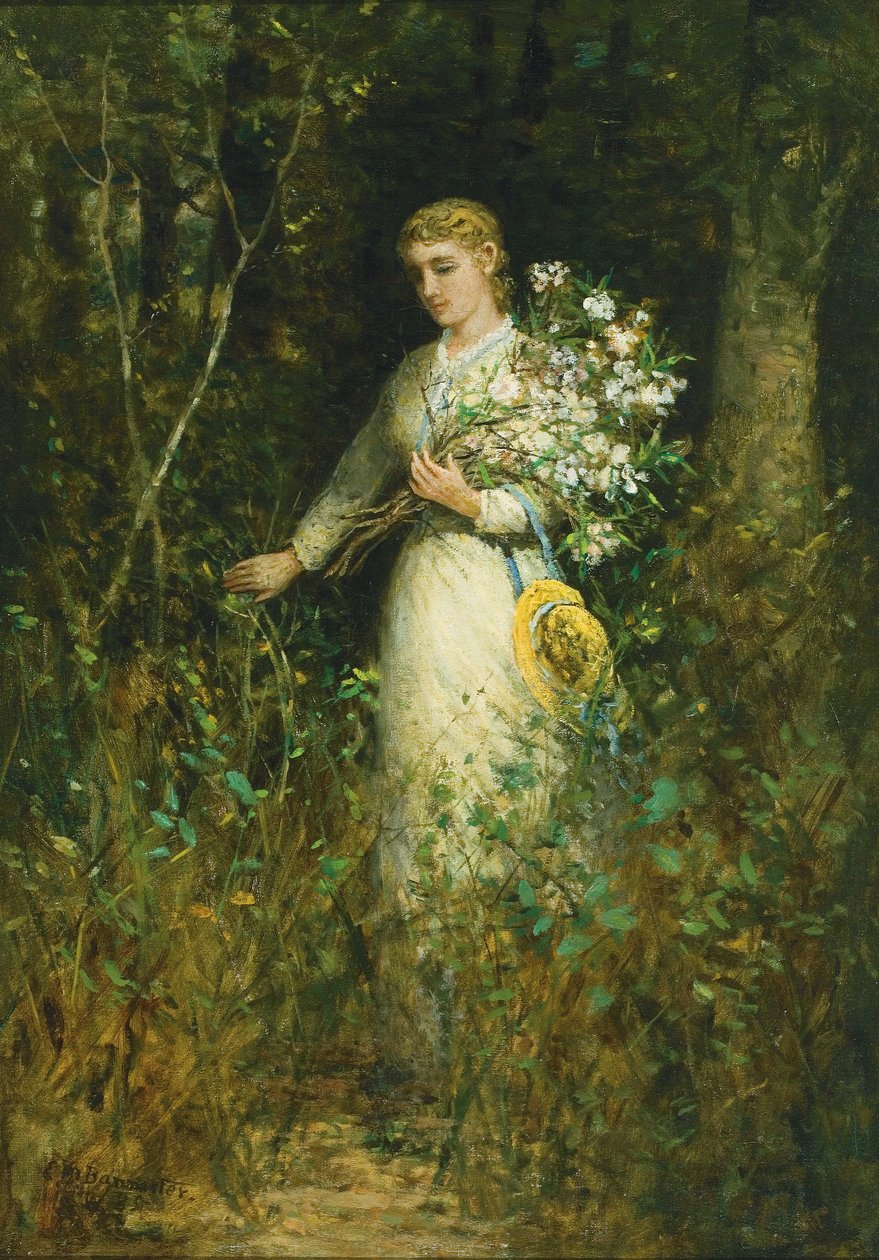 Dame med bukett av Edward Mitchell Bannister