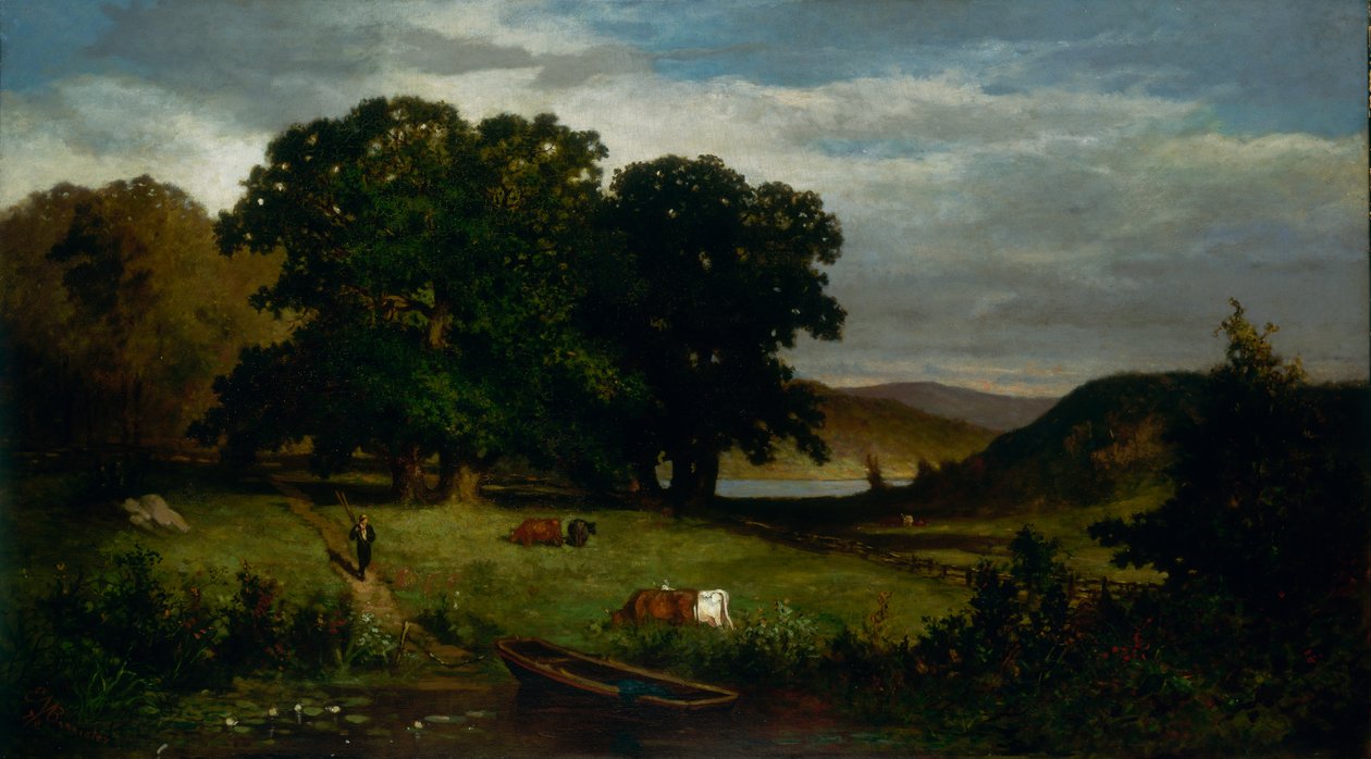 Eiketrær, 1876. av Edward Mitchell Bannister