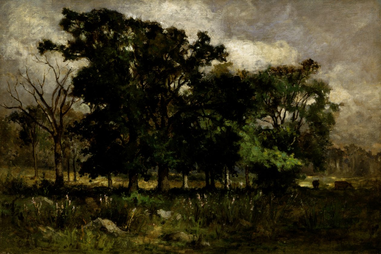 Trelandskap, 1877. av Edward Mitchell Bannister