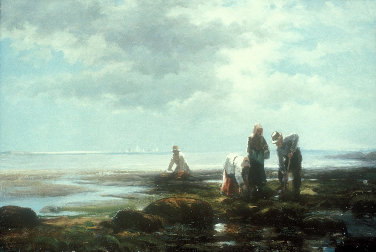 Clam Diggers, ca. midten av 1880-tallet (olje på lerret) av Edward Moran