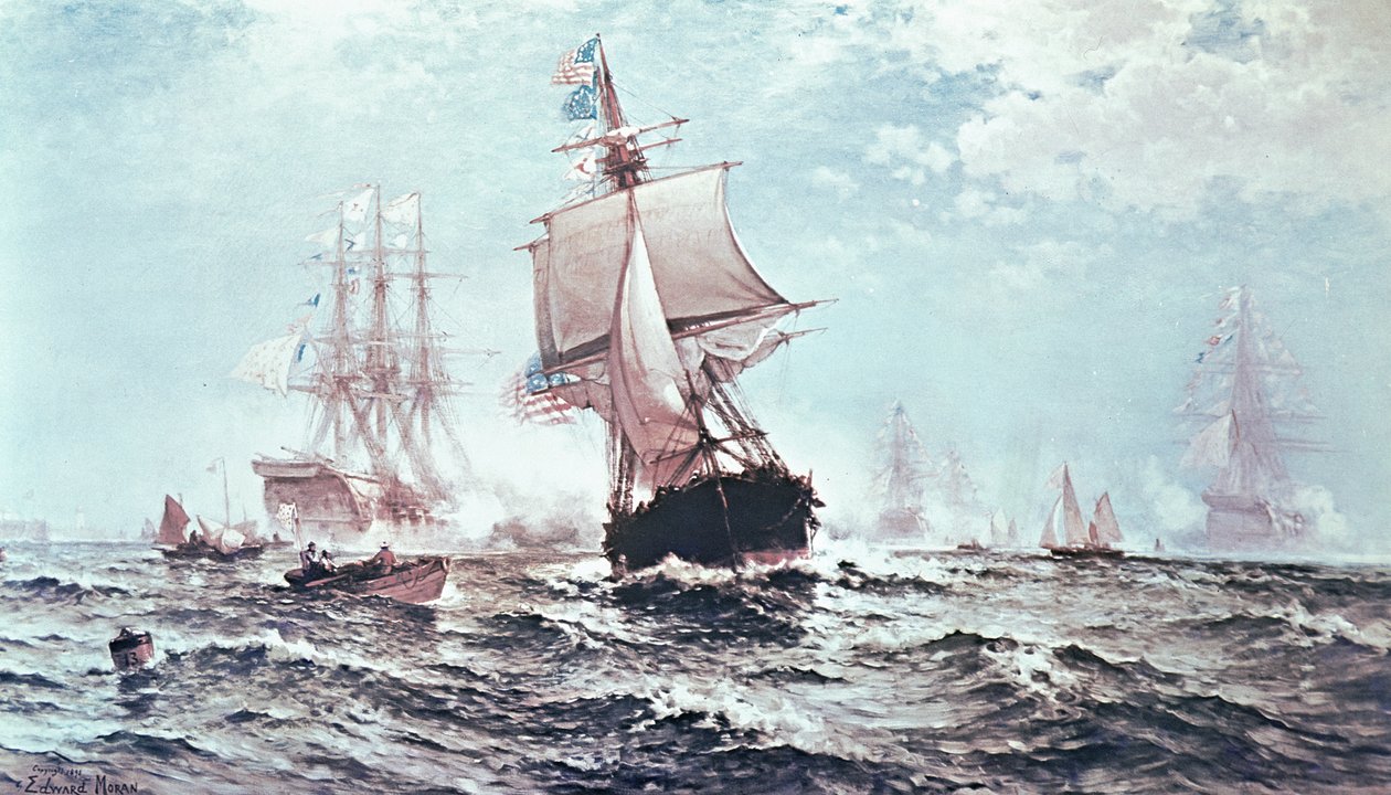 Første anerkjennelse av Stars and Stripes av Edward Moran