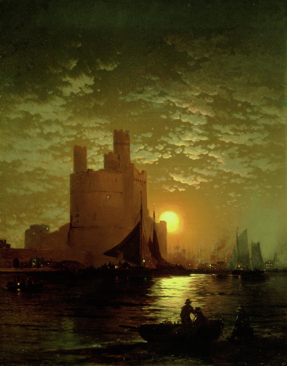 Månebelyst scene av Edward Moran