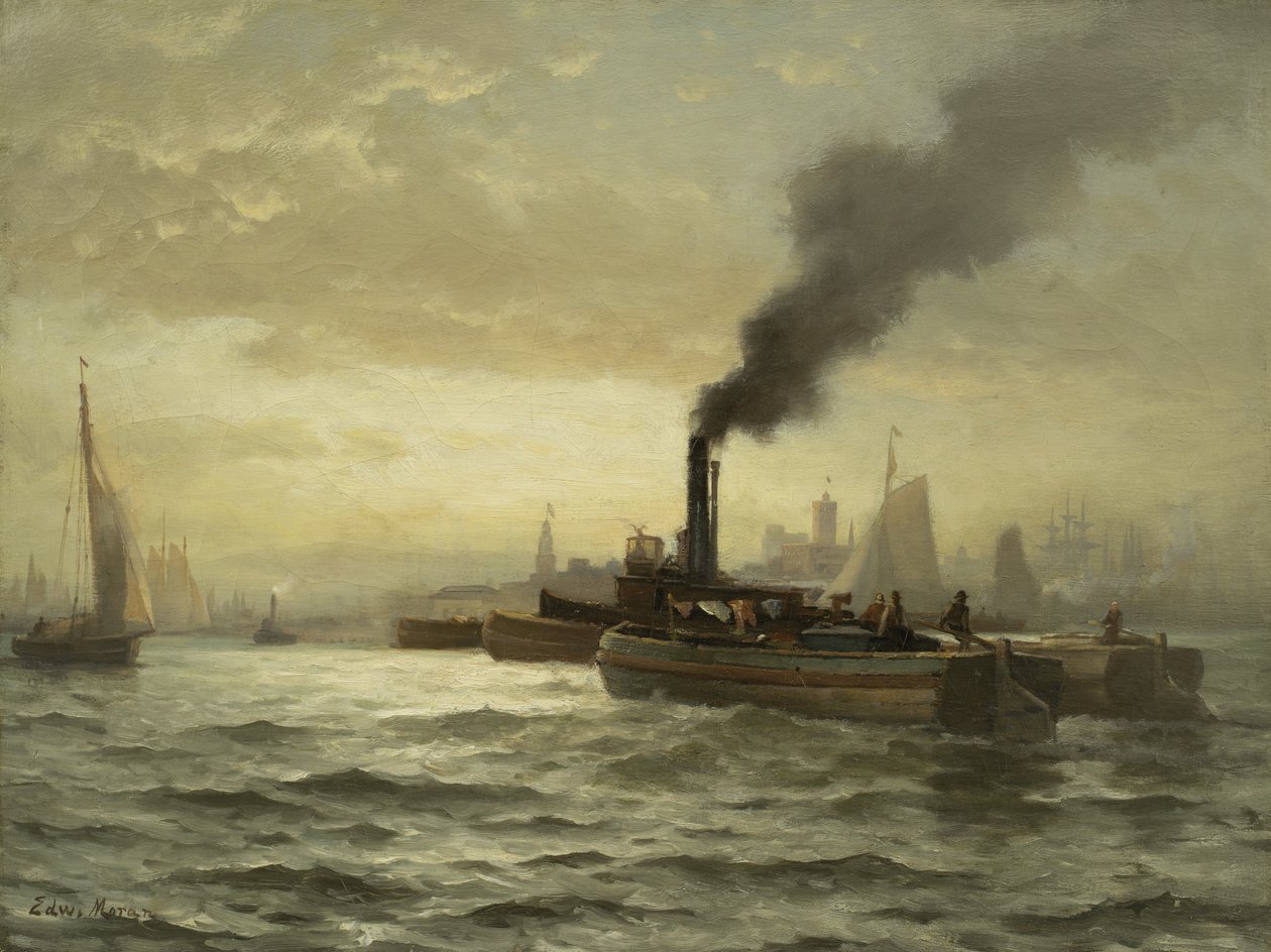 New York Harbor, NYC, 1880 av Edward Moran