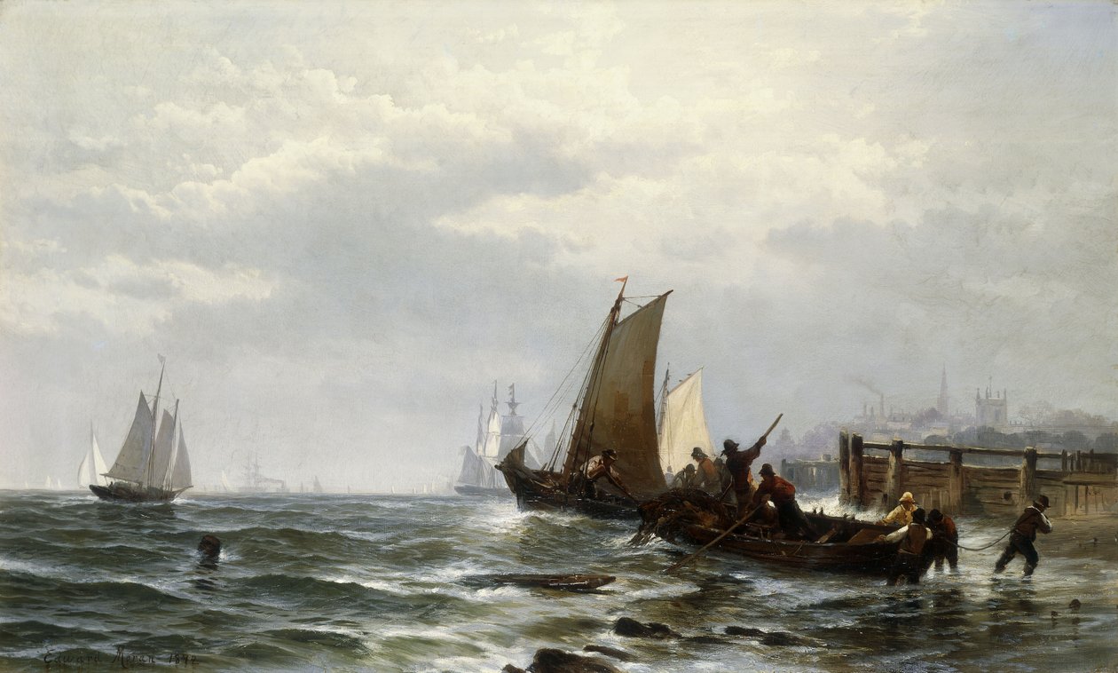 Newcastle på Delaware, 1872 av Edward Moran