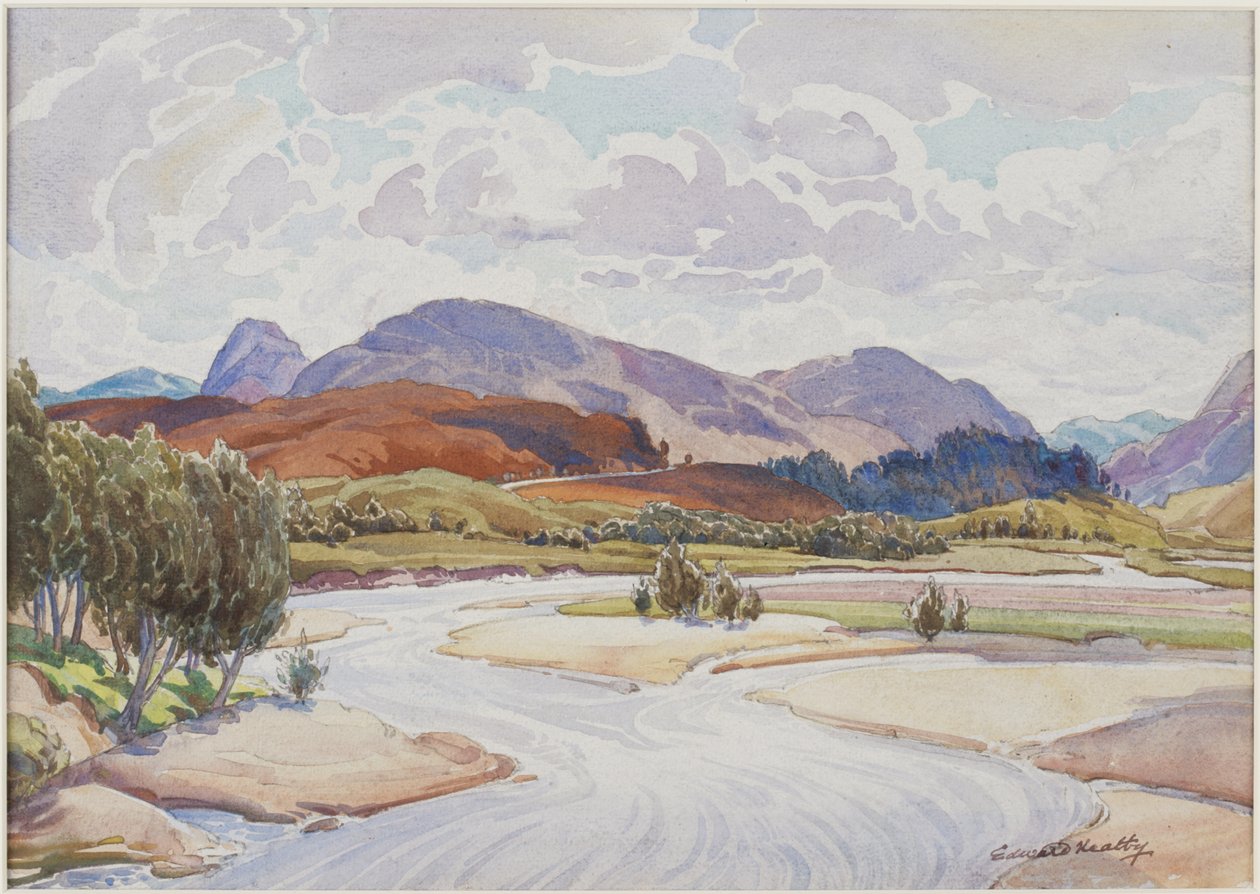 On the Spey, ca. 1935 (Akvarell) av Edward Mossforth Neatby
