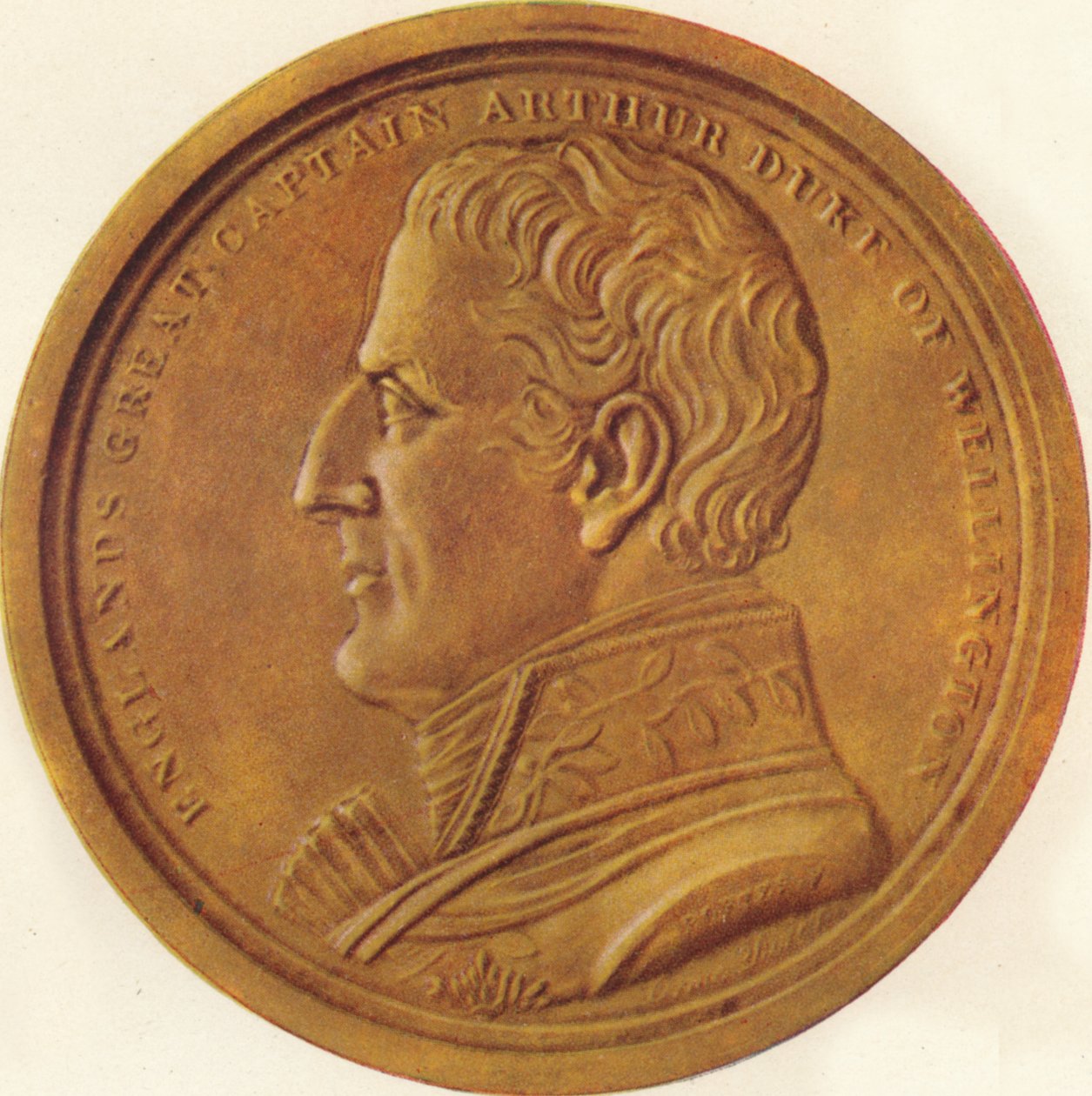 Englands store kaptein Arthur Duke of Wellington - Suvenirmedalje, 1815 1910 av Edward Orme