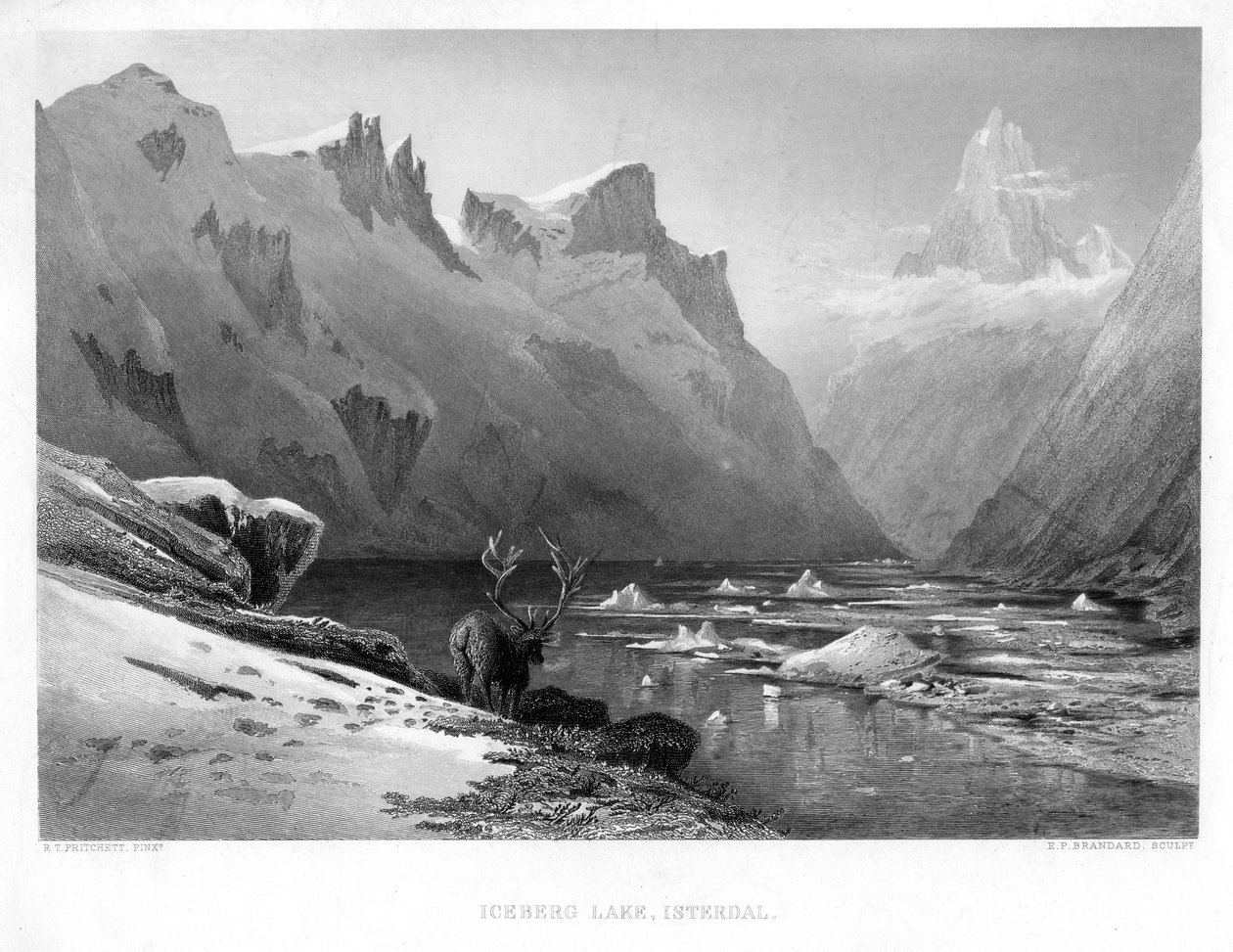 Isfjellsjøen, Isterdal, Norge, midten av slutten av 1800-tallet. av Edward Paxman Brandard