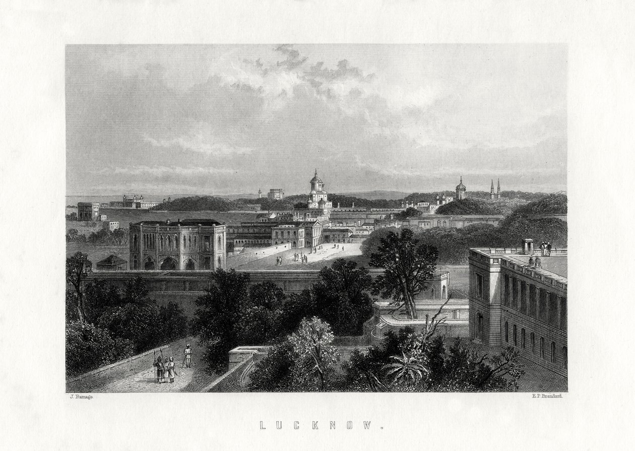 Lucknow, hovedstaden i delstaten Uttar Pradesh, India, 1800-tallet av Edward Paxman Brandard