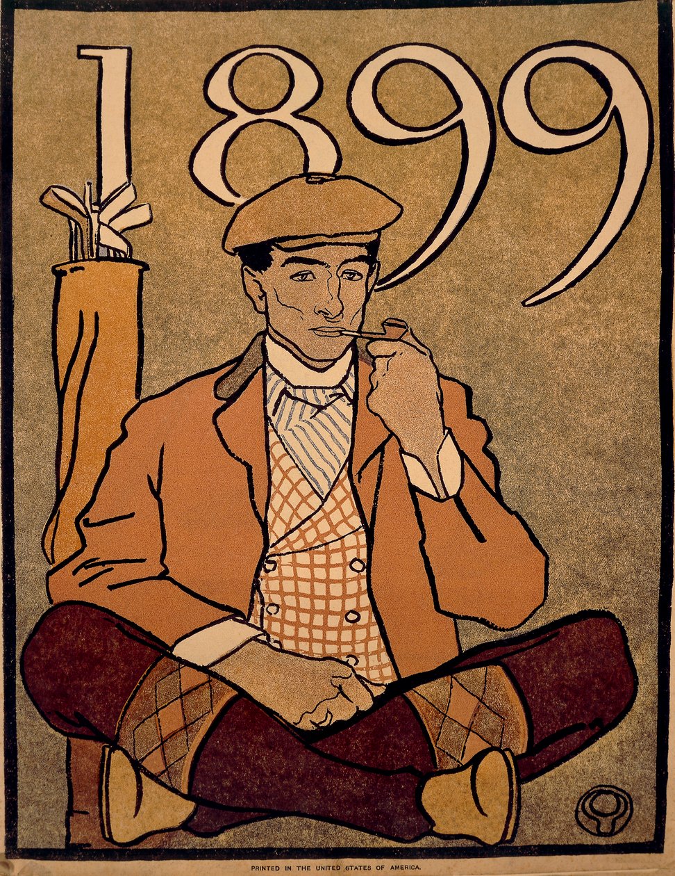 Golfkalender, av Edward Penfield, plakat av Edward Penfield