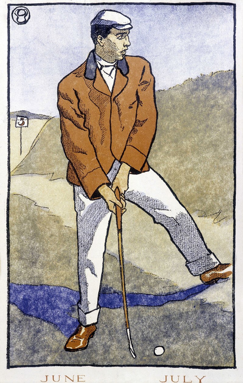 Golfspiller - i "" Golfkalender"" av Edward Penfield av Edward Penfield