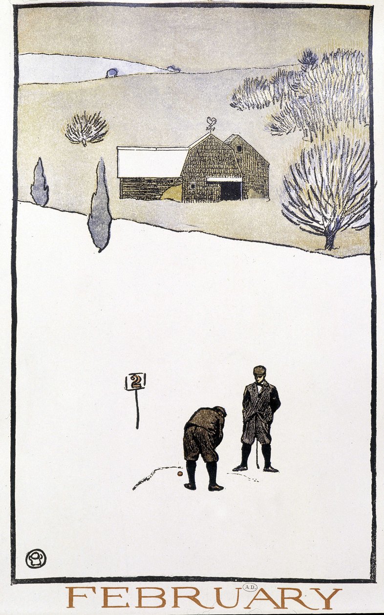 Golf in the Snow - i "" Golf Calendar"" av Edward Penfield av Edward Penfield
