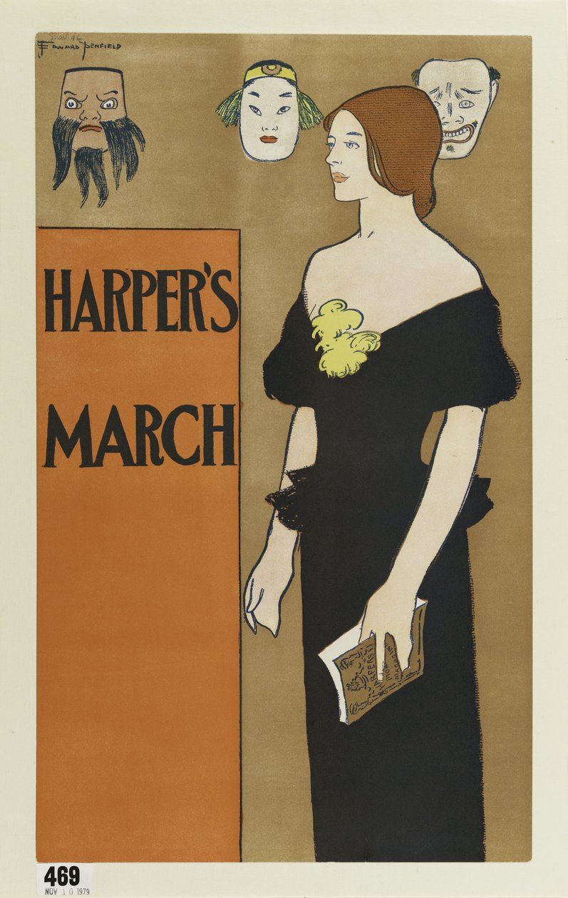 Plakatreklame for Harpers magazine, mars 1896 av Edward Penfield
