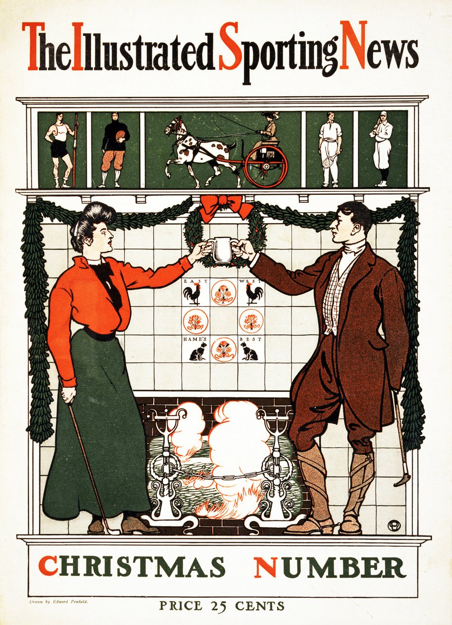 The Illustrated Sporting News, Christmas Number, 1900 (fargelitografi) av Edward Penfield