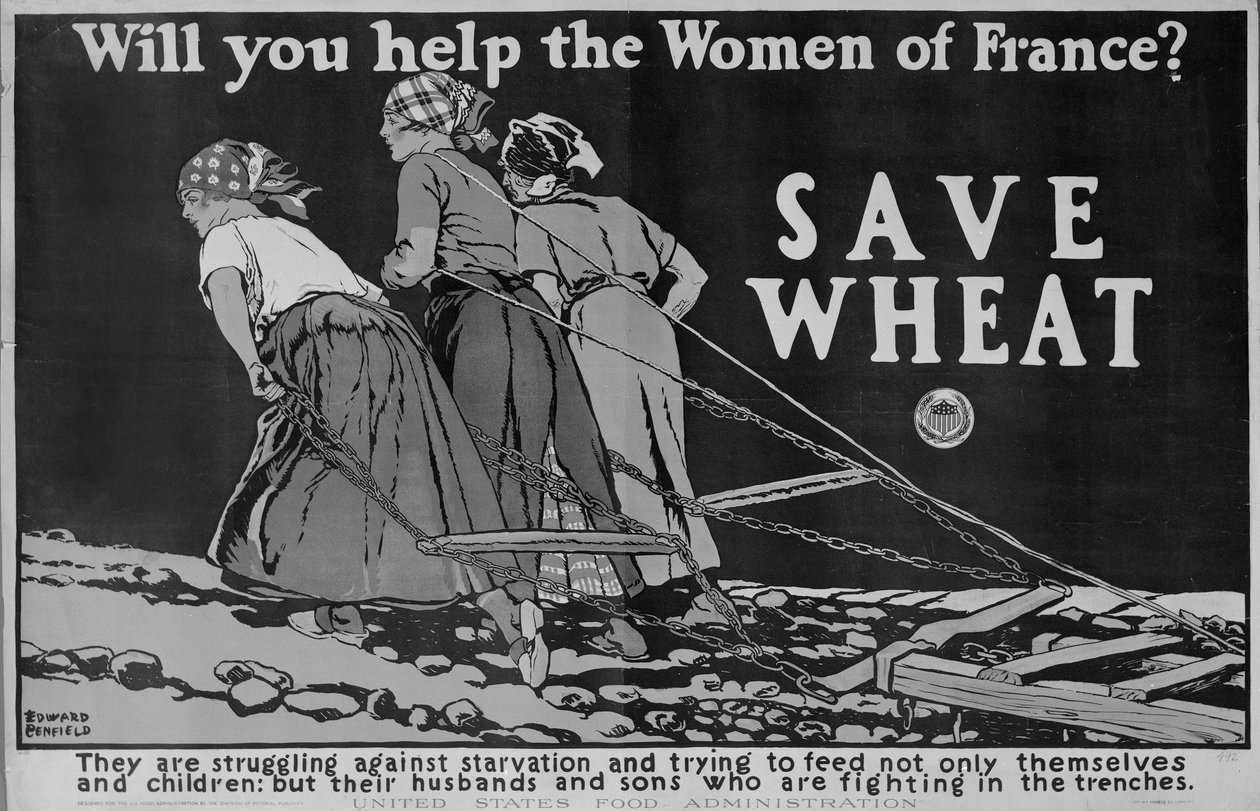 Vil du hjelpe kvinnene i Frankrike? Verdenskrig plakat av Edward Penfield