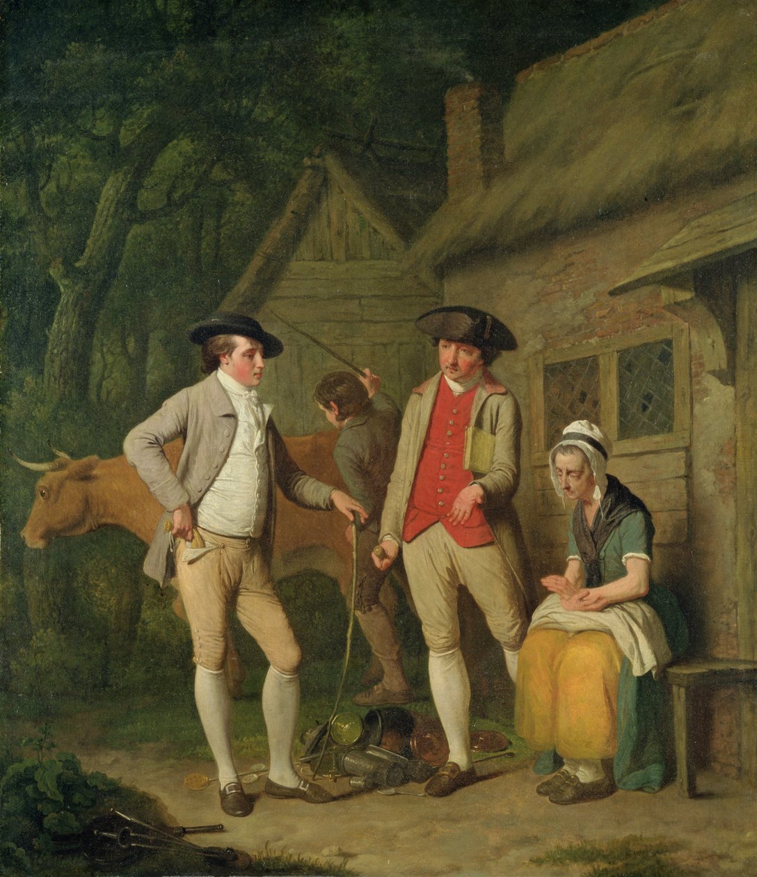 Enken Costards ku og varer, distrained for skatter, er innløst av generøsiteten til Johnny Pearmain, 1782 av Edward Penny