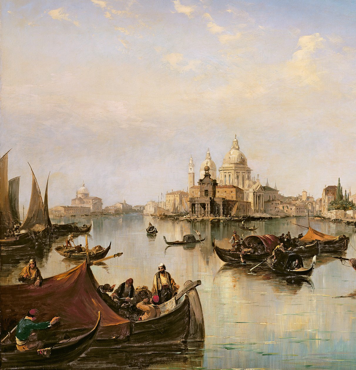 Bacino di San Marco, ser mot munningen av Canal Grande (detalj av 35342) av Edward Pritchett
