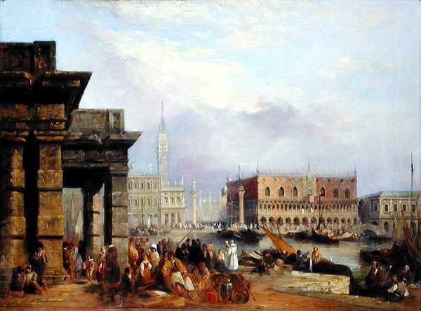 Utsikt over Venezia (olje på lerret) av Edward Pritchett