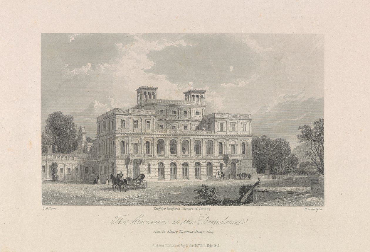 The Mansion at the Deepdene. Sete for Henry Thomas Hope, Esq. av Edward Radclyffe