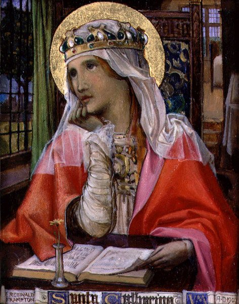 Saint Catherine, ca. 1900 (olje på panel) av Edward Reginald Frampton