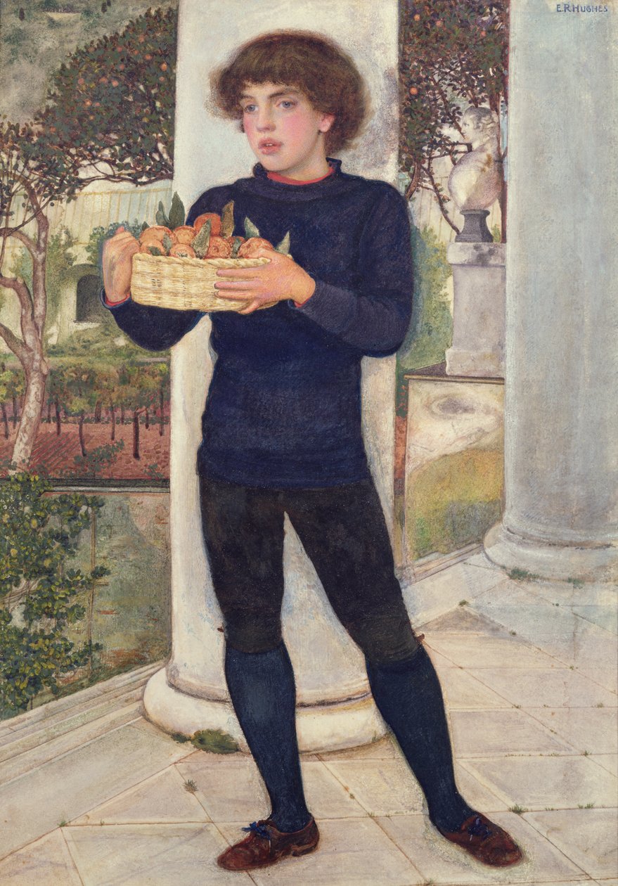 En kurv med appelsiner av Edward Robert Hughes