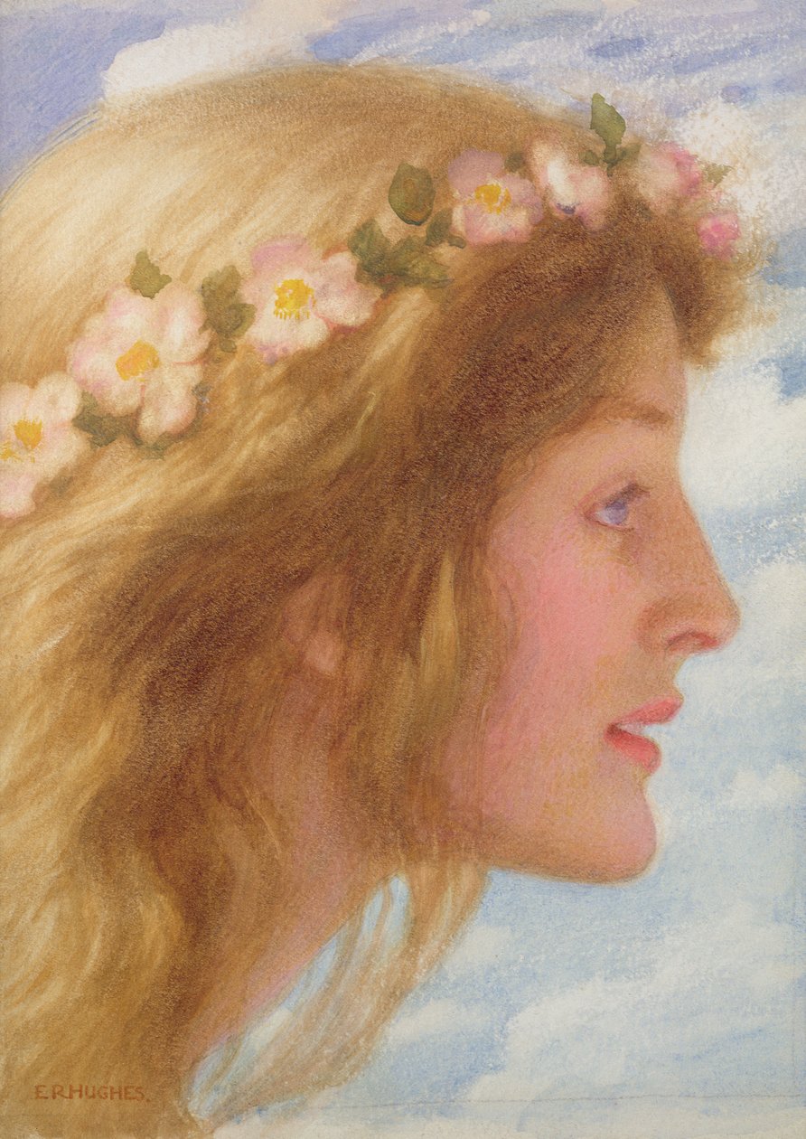 Dag (wc og kroppsfarge på papir) (se 48896) av Edward Robert Hughes