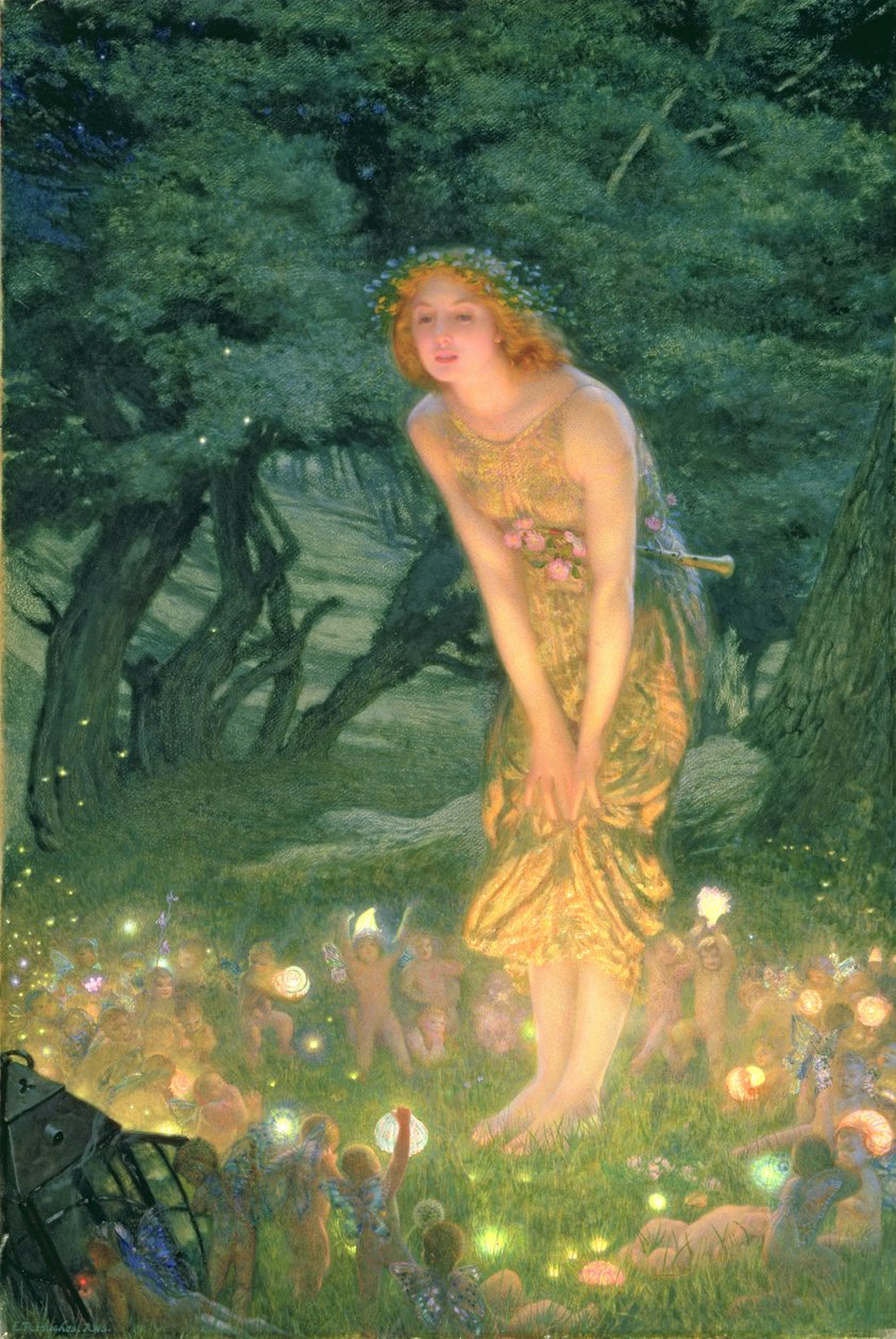 Midtsommeraften (akvarell på papir) av Edward Robert Hughes