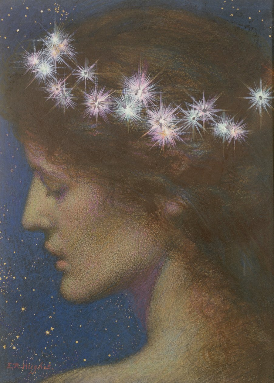 Natt (wc og kroppsfarge på papir) (se 48895) av Edward Robert Hughes