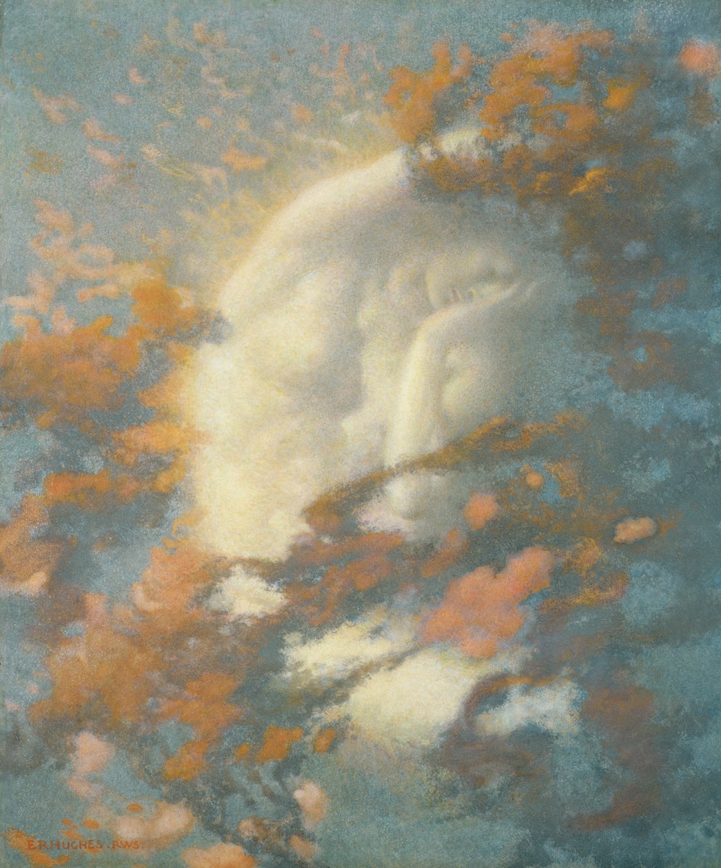 Pack Clouds Away og Welcome Day (wc og gullmaling på papir) av Edward Robert Hughes