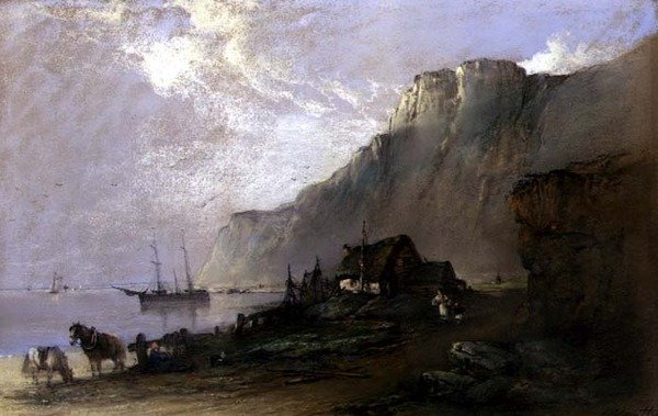 Kystscene (pastell på papir) av Edward Robert Smythe