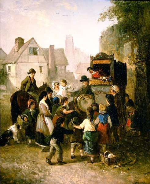 The Punch and Judy Show (olje på lerret) av Edward Robert Smythe