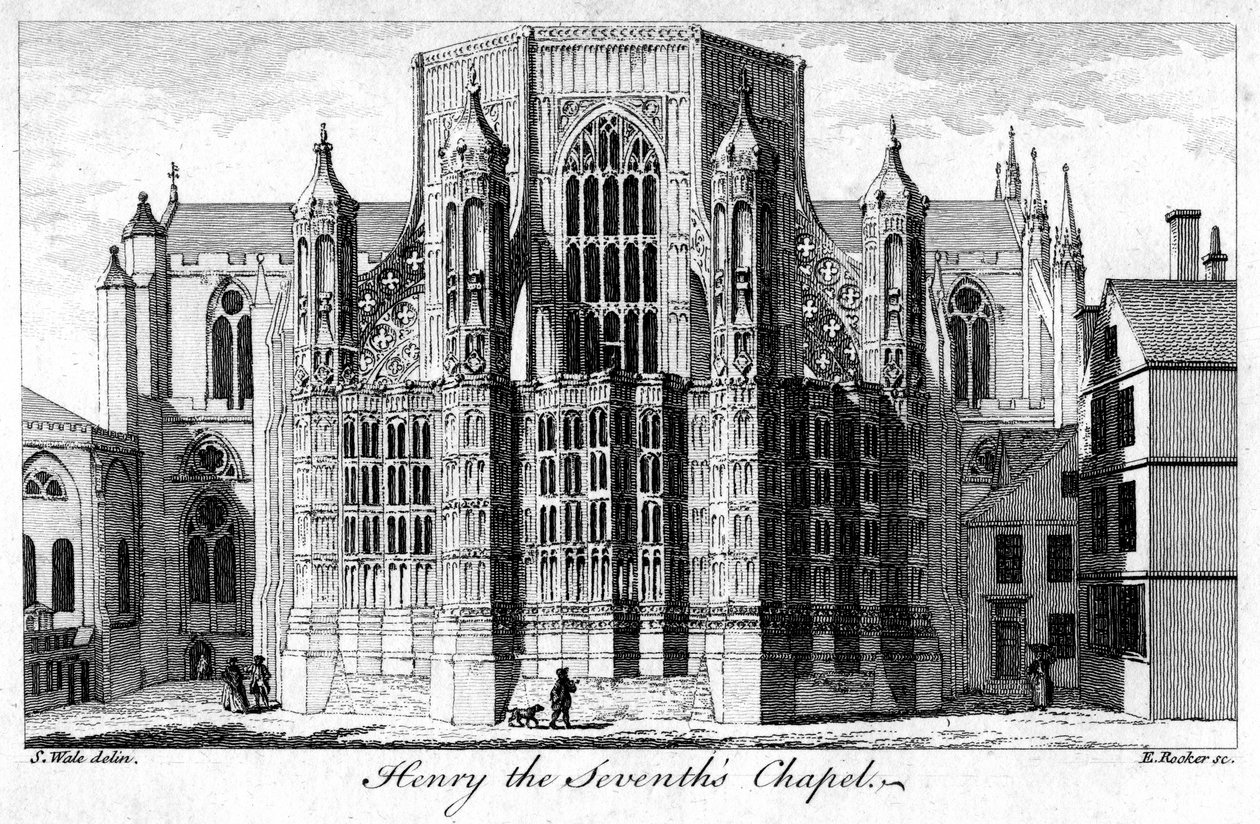Henry VII Chapel, Westminster Abbey, London, 1700-tallet. av Edward Rooker