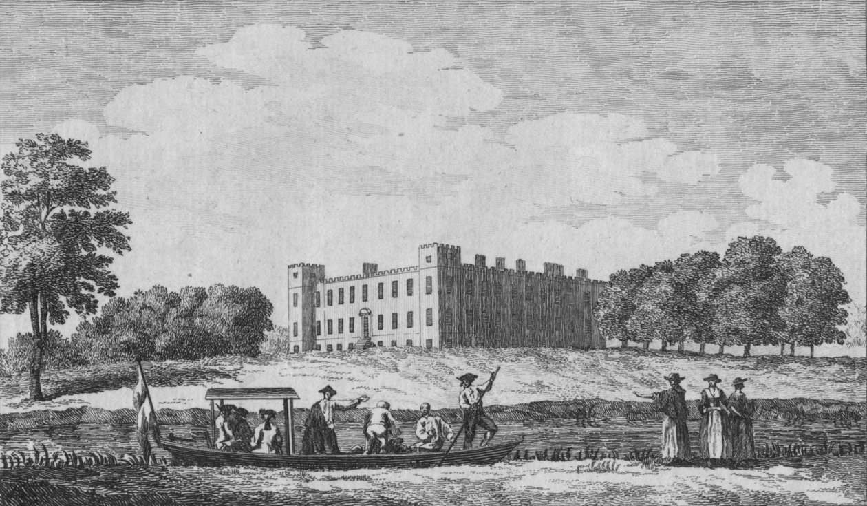 Syon House, sett fra overfor Isleworth Church, c1760 av Edward Rooker