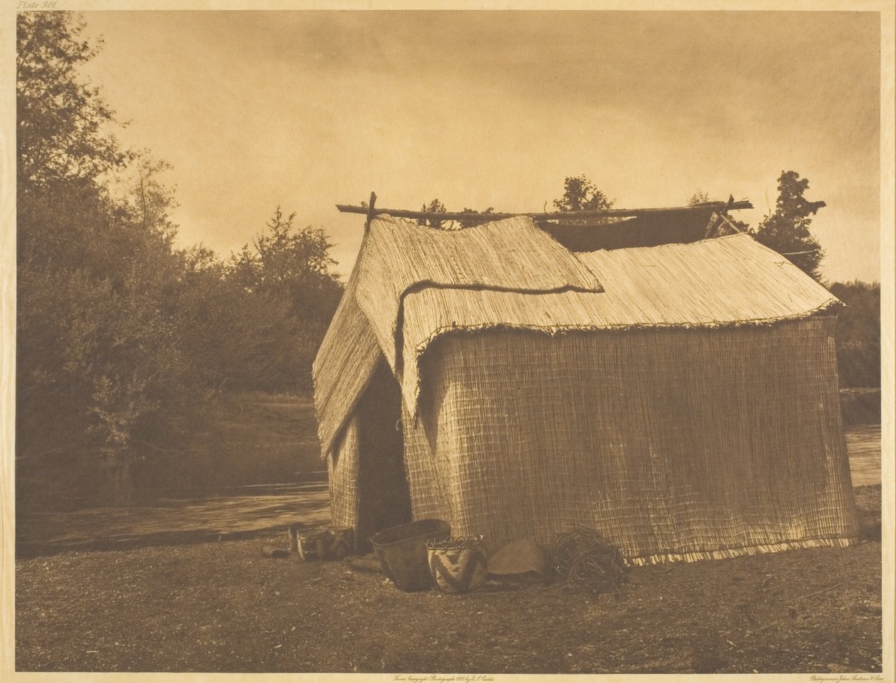 Et mattehus - Skokomish av Edward S. Curtis
