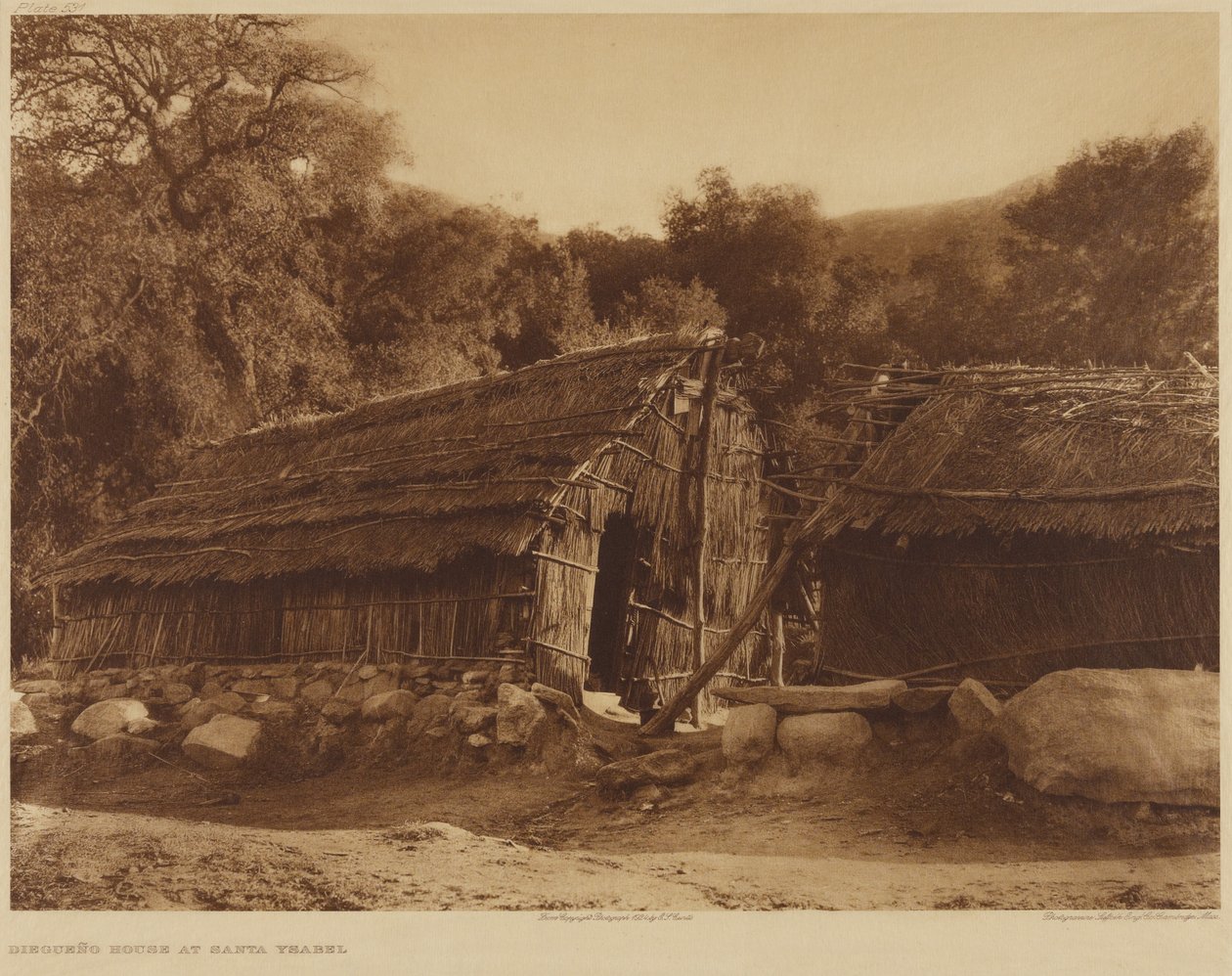 Diegueño-huset i Santa Ysabel av Edward S. Curtis