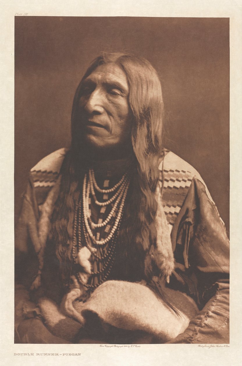 Portefølje VI, Plate 191: Dobbeltløper--Piegan av Edward S. Curtis