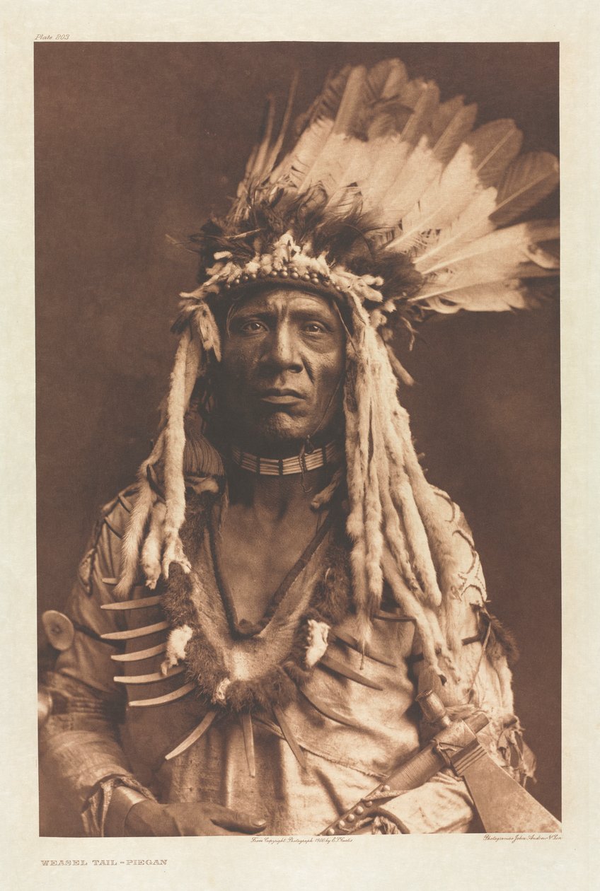 Portfolio VI, Plate 203: Weasel Tail - Piegan av Edward S. Curtis