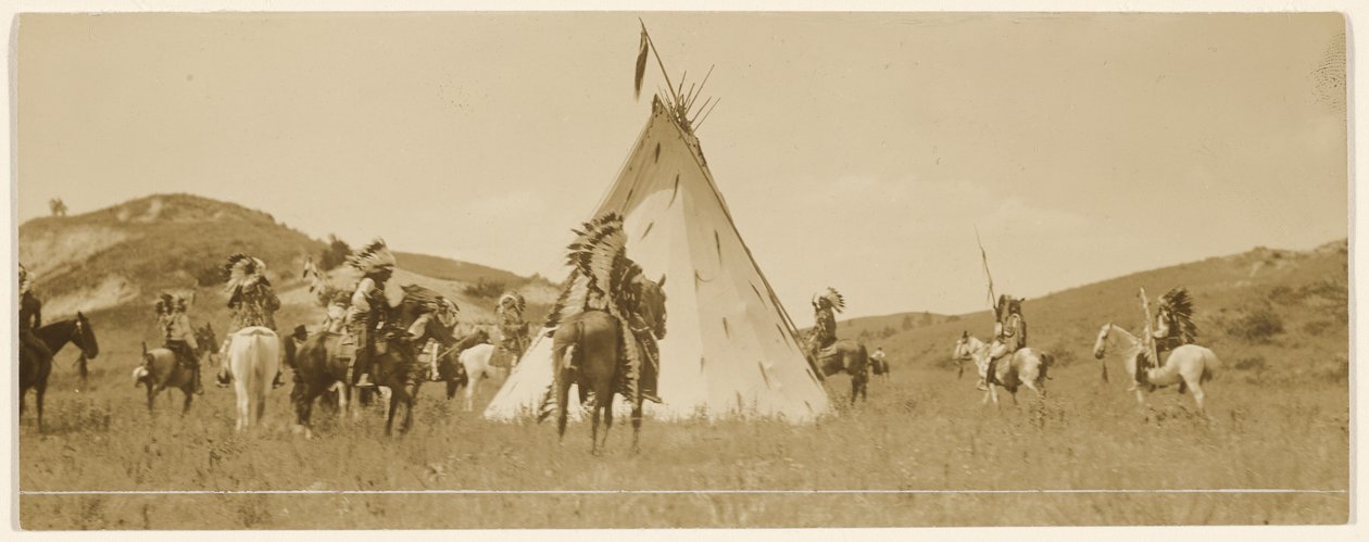 [Tilbakekomsten til hyttene] av Edward S. Curtis