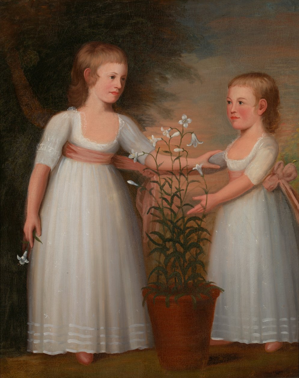 Davis-barna Eliza Cheever Davis og John Derby Davis, 1795. av Edward Savage